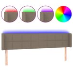 vidaXL Tête de lit à LED Taupe 183x16x78/88 cm Tissu