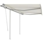 vidaXL Auvent manuel rétractable avec poteaux 3x2 5 m Crème
