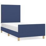 vidaXL Cadre de lit avec tête de lit Bleu 90x190 cm Tissu