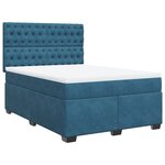 vidaXL Sommier à lattes de lit et matelas bleu 160x200 cm velours