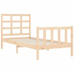 vidaXL Cadre de lit avec tête de lit 90x200 cm bois massif