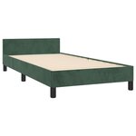 vidaXL Cadre de lit avec tête de lit Vert foncé 100x200 cm Velours
