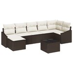 vidaXL Ensemble de Canapés de Jardin 7 Pièces avec Coussins Gris Rattan Poly