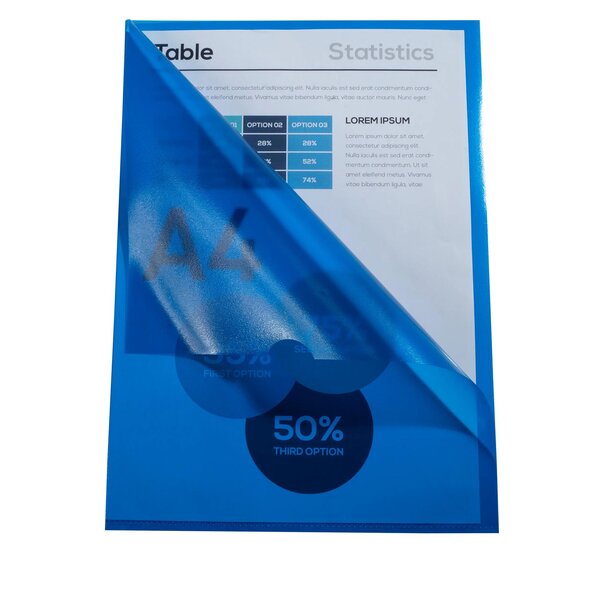 Sachet De 100 Pochettes Coin Polypropylène Grainé Budget - A4 - Couleurs Assorties - X 10 - Exacompta