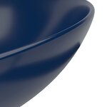 vidaXL Lavabo de salle de bain Céramique Bleu foncé Rond