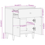 vidaXL Table de chevet 50x33x60 cm bois de manguier massif
