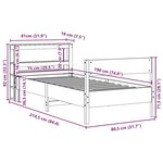 vidaXL Cadre de lit sans matelas 75x190 cm bois de pin massif