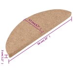 vidaXL Tapis d'escalier auto-adhésifs 10 Pièces beige 56x17x3 cm