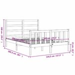 vidaXL Cadre de lit avec tête de lit blanc 140x200 cm bois massif