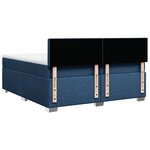 vidaXL Sommier à lattes de lit avec matelas Bleu 200x200 cm Tissu
