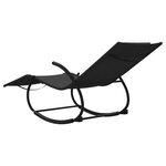 vidaXL Chaise longue à bascule noir acier et textilène