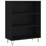 vidaXL Buffet haut Noir 69 5x34x180 cm Bois d'ingénierie