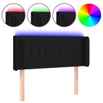 vidaXL Tête de lit à LED Noir 103x16x78/88 cm Tissu