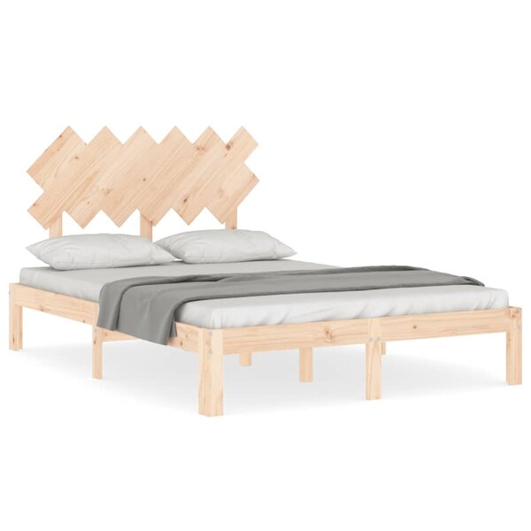 vidaXL Cadre de lit avec tête de lit 120x200 cm bois massif