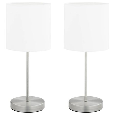 vidaXL Lampes de table 2 Pièces Bouton tactile Blanc E14