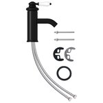vidaXL Robinet de lavabo de salle de bain Noir 130x180 mm