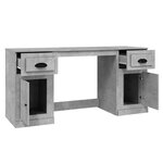 vidaXL Bureau avec armoire gris béton bois d'ingénierie