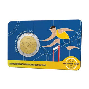 2 euros commémorative Finlande 2025 coincard BU - Match d'athlétisme.