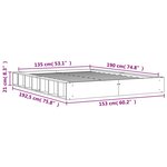 vidaXL Cadre de lit sans matelas cire marron 135x190cm bois pin massif