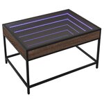 vidaXL Table basse avec LED infini chêne marron 70x50x41 cm
