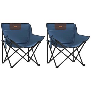 vidaXL Chaise de camping avec poche pliable lot de 2 bleu