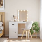 vidaXL Coiffeuse avec lumières LED blanc 90x42x132 5 cm