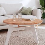vidaXL Dessus de table Ø80x2 5 cm rond bois massif de hêtre