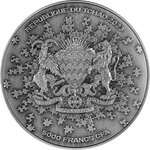 Pièce de monnaie en argent - cuivre 5000 francs g 31.1 (1 oz) ag - 139.95 (4.5 oz) cu millésime 2023 puzzle chad moon puzzle