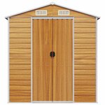 vidaXL Abri de jardin marron clair 191x555x198 cm acier galvanisé