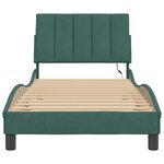 vidaXL Cadre de lit avec LED sans matelas vert foncé 90x190 cm velours