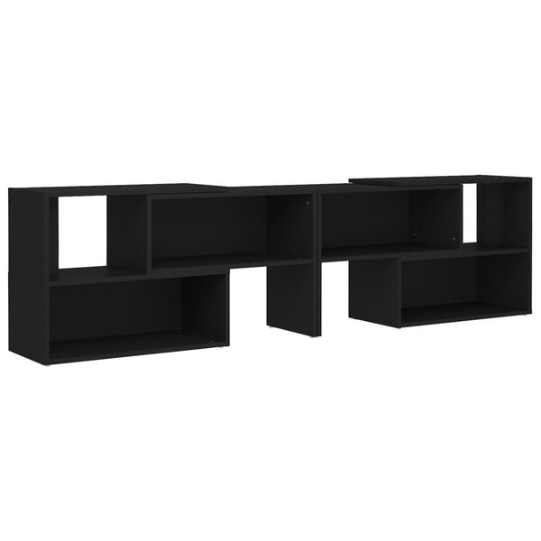 vidaXL Meuble TV Noir 149x30x52 cm Bois d'ingénierie
