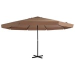 vidaXL Parasol d'extérieur avec mât en aluminium 500 cm taupe