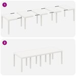 vidaXL Set de salle à manger jardin 11 pièces en poly rattan blanc
