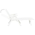 vidaXL Chaise longue pliable Plastique Blanc