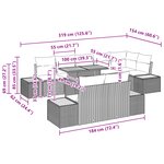 vidaXL Ensemble de salle à manger de jardin 9 pièces avec coussins en poly rattan gris et acacia