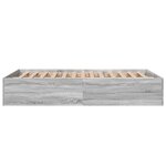 vidaXL Cadre de lit sonoma gris 135x190 cm bois d'ingénierie