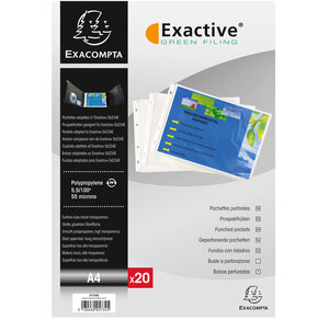 Sachet 20 pochettes perforées A4 paysage Exactive EXACOMPTA