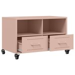 vidaXL Meuble TV rose 68x39x43 5 cm acier laminé à froid