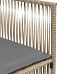 vidaXL Ensemble à manger de jardin et coussins 7 Pièces beige poly rotin