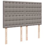 vidaXL Sommier à lattes de lit avec matelas Taupe 160x200 cm Tissu