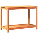 vidaXL Table de rempotage avec étagère cire marron bois massif de pin