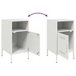 vidaXL Table de chevet blanc 36x39x68 cm acier laminé à froid