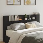 vidaXL Armoire tête de lit avec LED noir 180x16 5x103 5 cm
