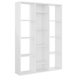 vidaXL Séparateur de pièce/Bibliothèque blanc brillant Bois ingénierie