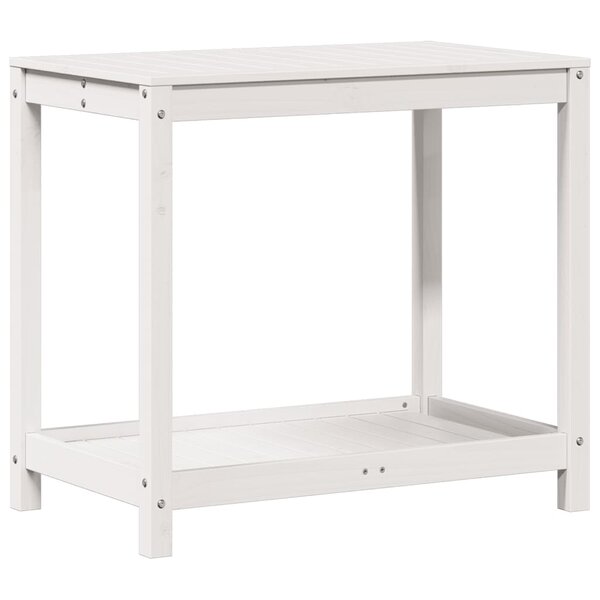 vidaXL Table de rempotage avec étagère blanc 82 5x50x75 cm massif pin