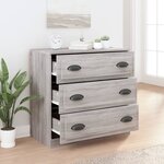vidaXL Buffet sonoma gris 70x35 5x67 5 cm bois d'ingénierie