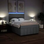 vidaXL Sommier à lattes de lit avec matelas Gris clair 160x200cm Tissu