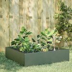 vidaXL Lit surélevé de jardin vert olive 100x100x25 cm acier