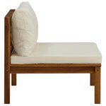 vidaXL Ensemble de canapés 2 Pièces et coussins blanc crème Acacia solide