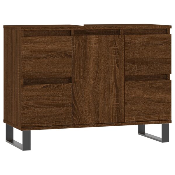 vidaXL Armoire salle de bain chêne marron 80x33x60cm bois d'ingénierie